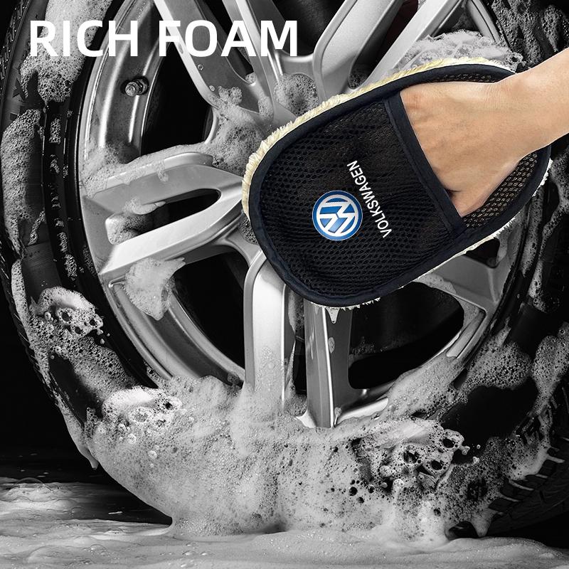 Car Styling Wool Soft Car Washing Gloves Cleaning Wash Gloves For Volkswagen VW POLO TOURAN CADDY Golf Tiguan QF9