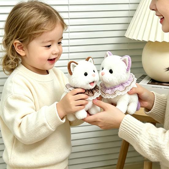 Giocattolo Elettrico Gatto Peluche Interattivo Camminante Scodinzolante Annodante Miagolante Giocattolo Gattino Fatto a Mano per Bambini Piccoli Educativo Simulazione Giocattolo Animale di Peluche