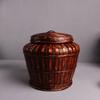 Tung Oil Lacquer Old Storage Retro Bamboo Woven Tea Set Storage Basket Bamboo Woven Basket Tea Set Box Bamboo Products