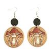 Retro Geometric Mushroom Wood Earrings