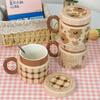 Single Item--cup Retro Ceramic Cup Mug with Lid Creative High-value Girls Household Water Cup Practical Gift
