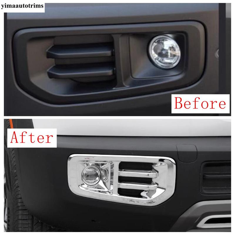 For Haval Dargo Accessories Front Rear Fog Lights Lamps Eyebrow Frame Cover Trim ABS Chrome / Carbon Fiber Exterior