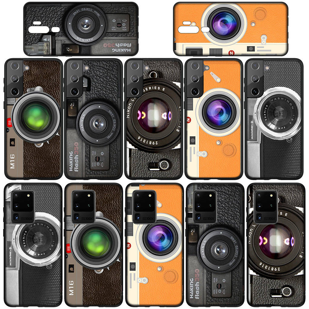 Phone Case for Samsung Galaxy S25 S24 S23 iPhone 16 15 Xiaomi Redmi Note 14 13 12 16E X 11 Pro Max 13C OPPO Moto Huawei Retro Camera Vintage Art Cover