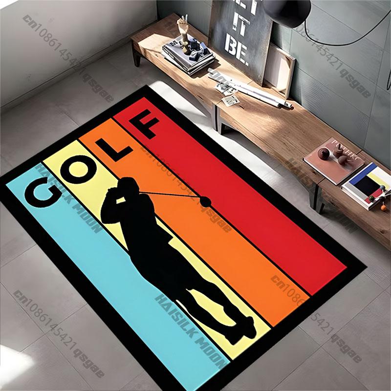 Colorful Golf Silhouette Design Carpet Yoga Living Room Room Decor Children's Crawling Mat Doormat Area Rug Games Mat