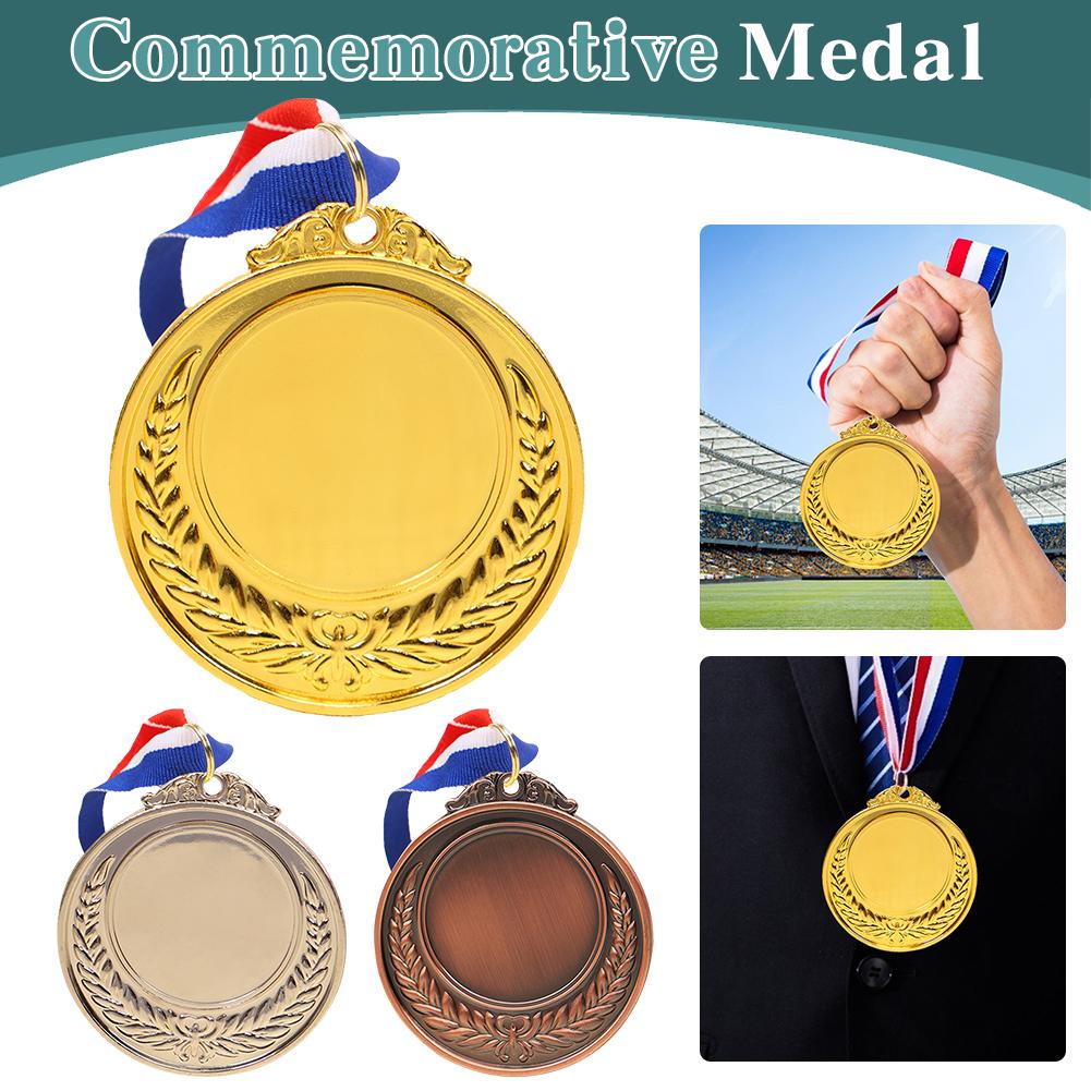 5.2cm Gold/Silver/Bronze Medal Award Medals with Neck Ribbon Sports Rewards Competition Awards for Competitions Party Race