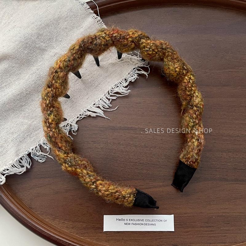 Универсальная вязаная шерстяная повязка на голову: Модный осенне-зимний дизайн для женщин