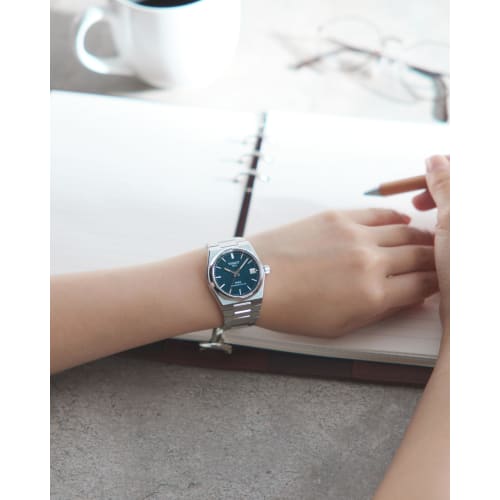 Tissot PRX Powermatic 80 35mm Watch with Bracelet and Blue Dial, Officially Imported, Model T1372071104100