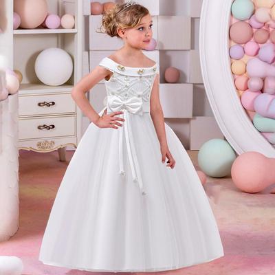 Wedding Kids Dress for Girls Evening Children Flower Princess Pageant Gown Teenager Party Dress KTB