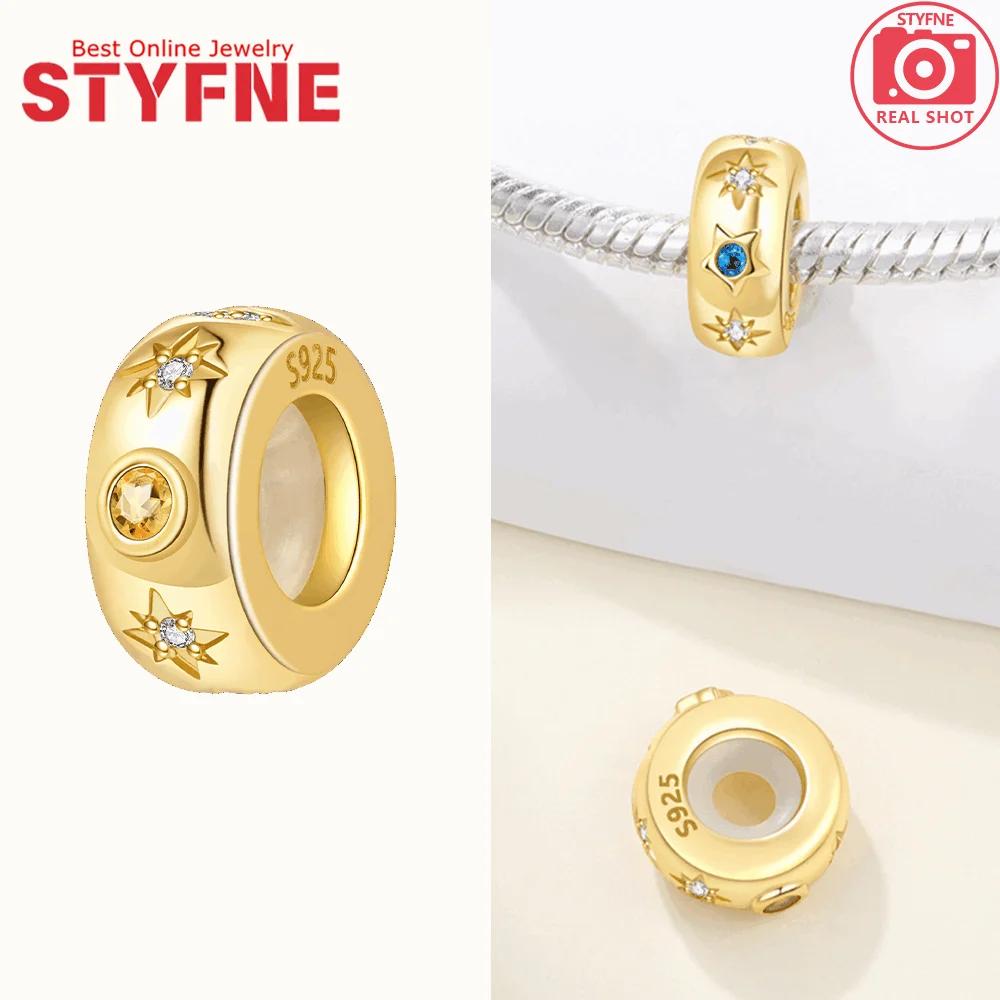 Gold Series Original Copper Sleeping Cat Cute Moon Grape Cherry Star Moon Pendant Beads Fit Bracelet Women Jewelry Gift Diy