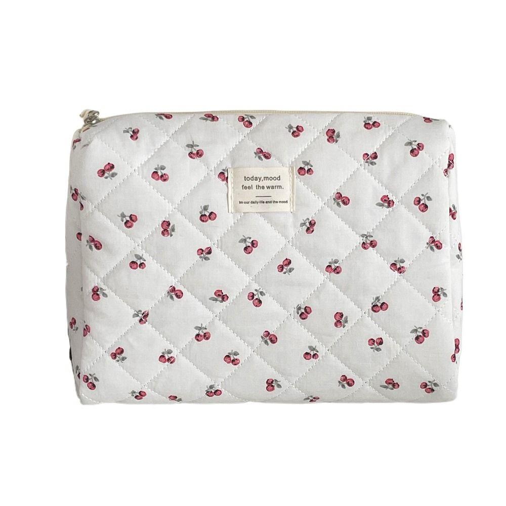 

Flower Printed Toiletry Cosmetic Pouch Cute Makeup Lipstick Case Stationery Storage Bag Travel M