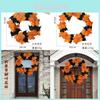 Spooky Wooden Bat Wreath Decorative Halloween Ornament For Bars And Doors Perfect For Festive Decorations