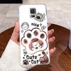 For Samsung Galaxy S5 SV GT-I9600 G900F S5 Neo Silicone Aesthetic Fashion Cute Cat Soft TPU Back Cover Transparent Phone Case