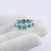 Dainty Kingman Turquoise Eternity Ring: 925 Sterling Silver Handmade Round Gemstone Ring, Multi Stone Ring