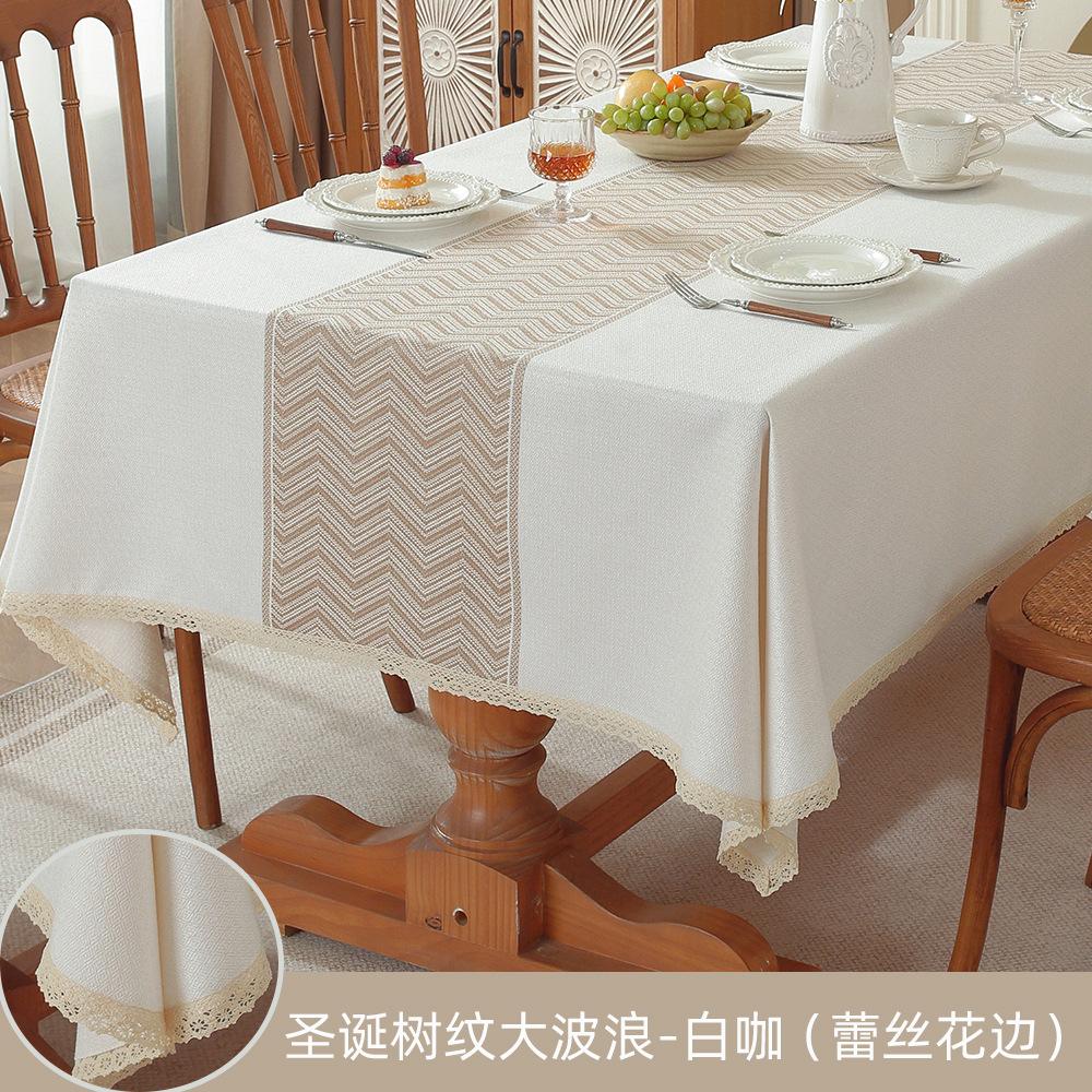Explosive Thickened Imitation Cotton And Linen Dining Table Cloth Lace Household Square Wear-Resistant Manufacturer Spot