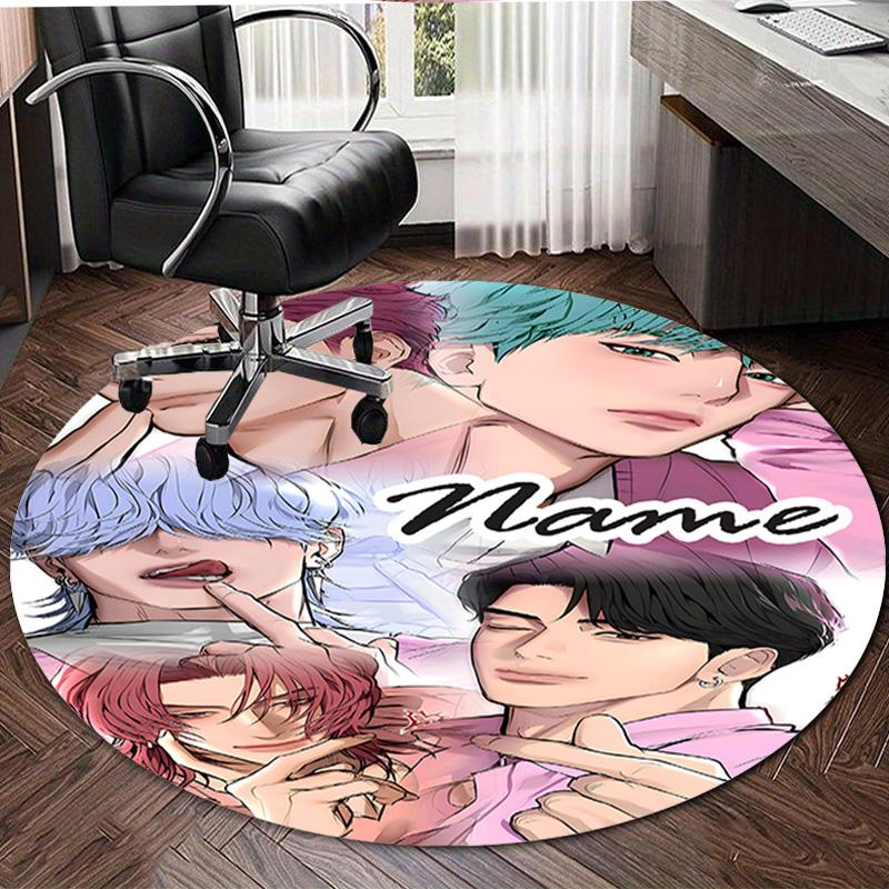 Personalized K-KPop Demon Hunters Round Chair Office Rug - Perfect for Mat, Office Chair & More - Ideal Gift for Birthdays and Holidays