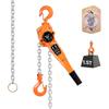Manual Lever Chain Hoist, 1-1/2T 1500KG Capacity Heavy Duty Come Along, 6M Lift G80 Alloy Steel Chain With Dual Pawl Mechanical Brake