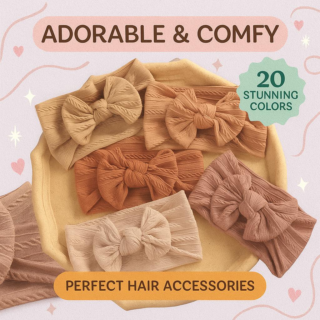 3 Pezzi Fascia Capelli in Nylon per Neonata Fascia Testa Capelli Floreale con Fiore per Bambini Arco Twist Accessori per Capelli per Neonati Fasce per Capelli Neonata Accessori Capelli Bambina