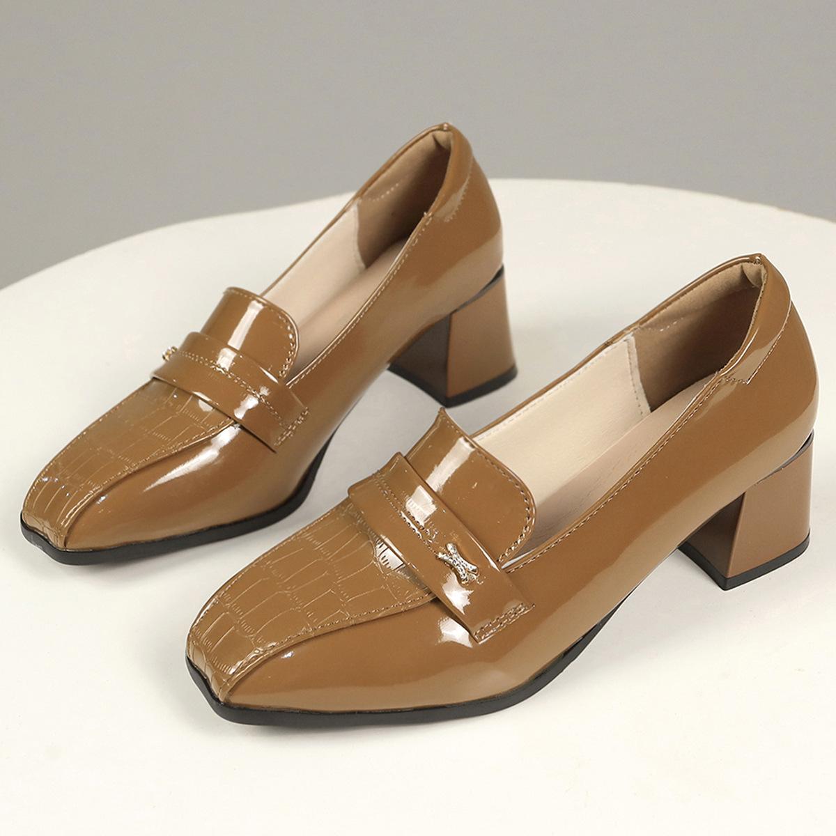 

Весна 2024 Классика Женские туфли-лодочки Мода Слипоны Туфли Мэри Джейн Женские Элегантные Толстый Высокий Каблук Квадратный Носок Одинарные Туфли 35