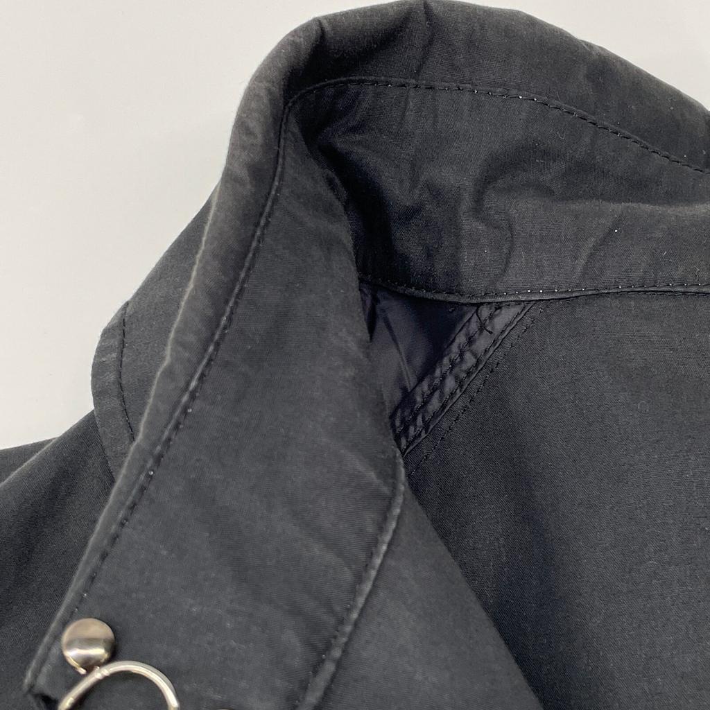 Moncler EBIHENS 2WAY Pleated Switching Trench with Inner Down Vest Coat 1 blackUsed