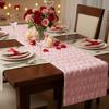 Soft  Faux Fur Jacquard Heart Table Runner 72.05x12.99 Inch Valentine Day Table Runner for Kitchen Home Decoration