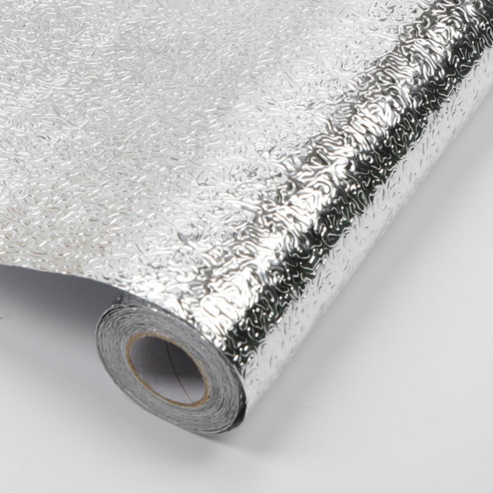 Aluminiumfolie Papier Küche Ölbeständige Folie Herd Wasserdicht Feuchtigkeitsbeständig Selbstklebende Tapete Arbeitsplatte Schrank Renovierung Fliesenaufkleber