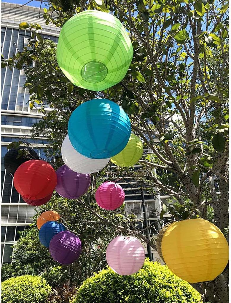 6-Inch White Paper Lanterns Decorative Round Paper Lanterns Lamp for Birthday, Wedding, Christmas, Home Decor, Party Decoration