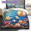 Ocean Fish Pattern Bedding Quilt Set  Home Decoration  Gift (1 * Duvet Cover + 2 * Pillowcase  Without Core)