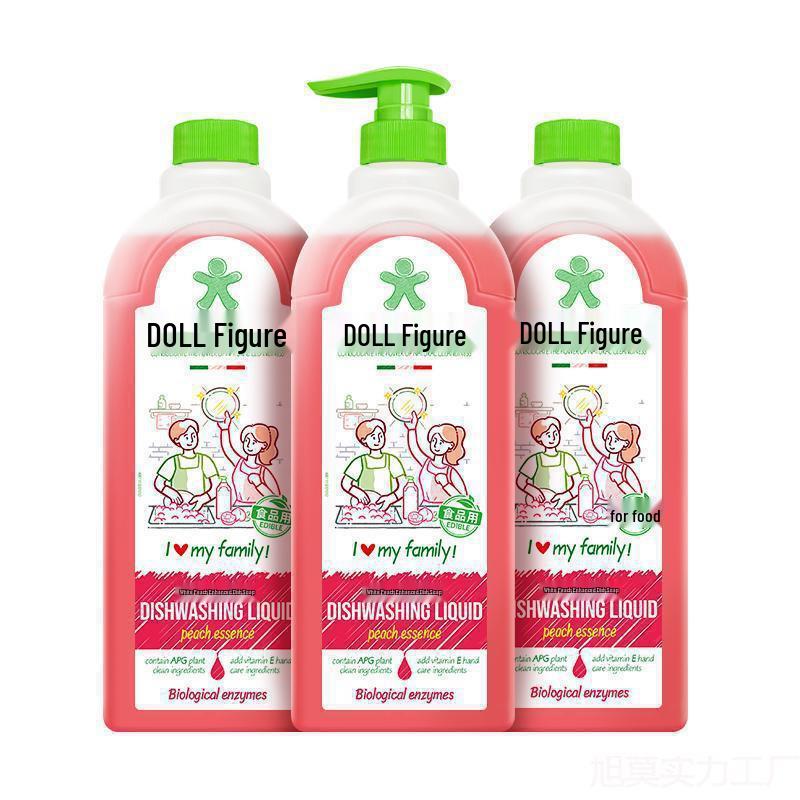 He Gongzai Fresh White Peach Dishwashing Liquid - Family Pack, Cold Water Oil Removal, Upgraded Formula.