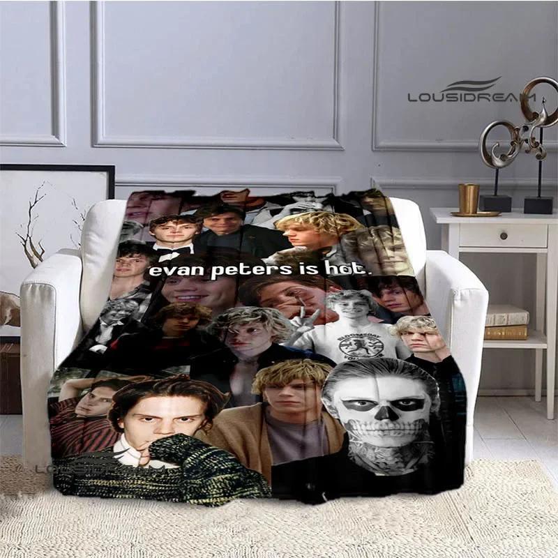 D Evan Peters Printed Throw Blanket Soft Warm and Stylish Home Textile for Birthday Gifts
