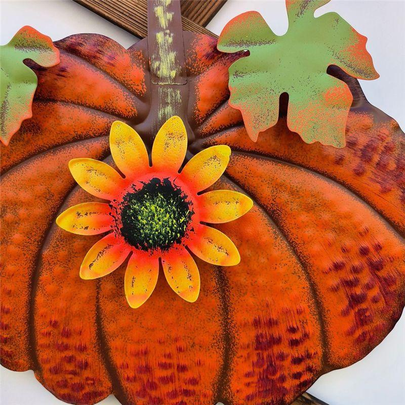 Good-Metal Pumpkin Garden Stake Fall Decor Decorative Rustic Pumpkin Yard Stake Sign Yard Decor Outdoor Thanksgiving