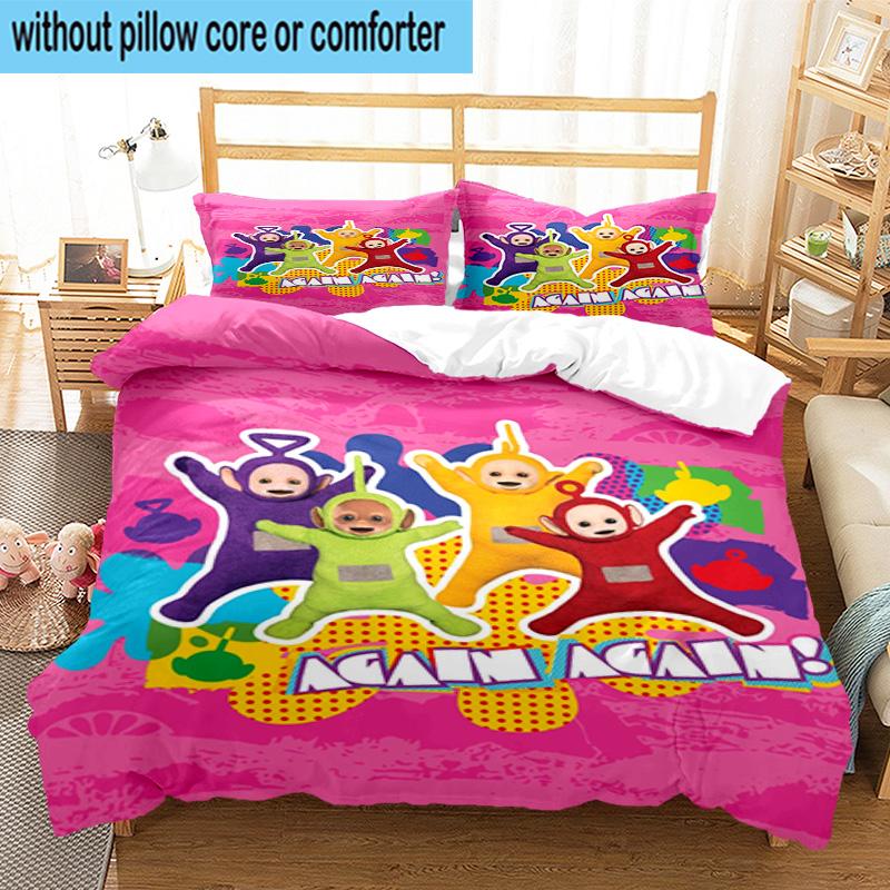 3PCS Teletu-bbies Celebrate Pride 3pcs Bedding,Including 3PCS Duvet Cover And 2pcs Pillowcases Perfect for Christmas,Ideal for Bedroom, Dormitory