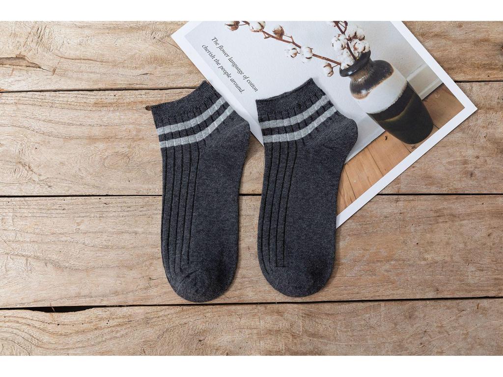 Men's Four Seasons Double Stripe Japanese Style Low-Cut Sporty Socks