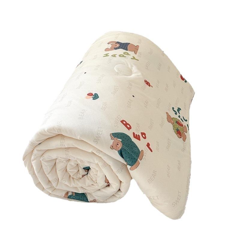 Lightweight Knitted Comforter Cute Cartoon Pattern Skin Friendly Thin Summer Quilt Air Conditioner Duvet for Home