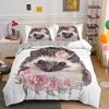 Hedgehog Duvet Cover King Queen 3D Lovely Animal Bedding Set For Kids Teens Adults Wildlife Quilt Cover Pillowcase Child Gifts
