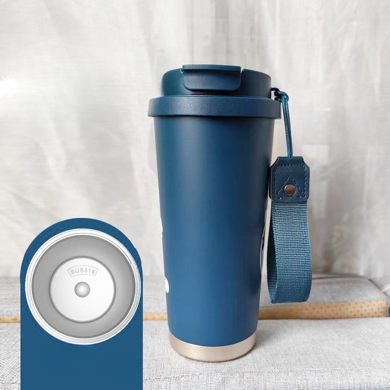 Straw Coffee Cup Female High-Looking Portable Water Cup 316 Stainless Steel Ceramic Liner Vacuum Cup