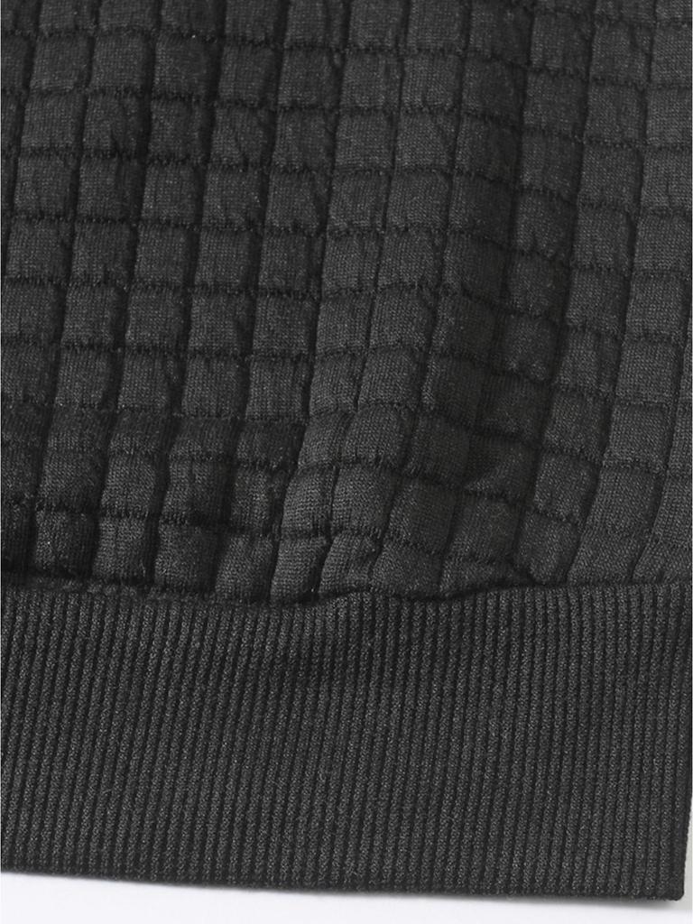 Męska bluza w kratę o dopasowanym kroju – Okrągły dekolt, Długi rękaw, Jednolity kolor – Kolekcja Jesień/Zima