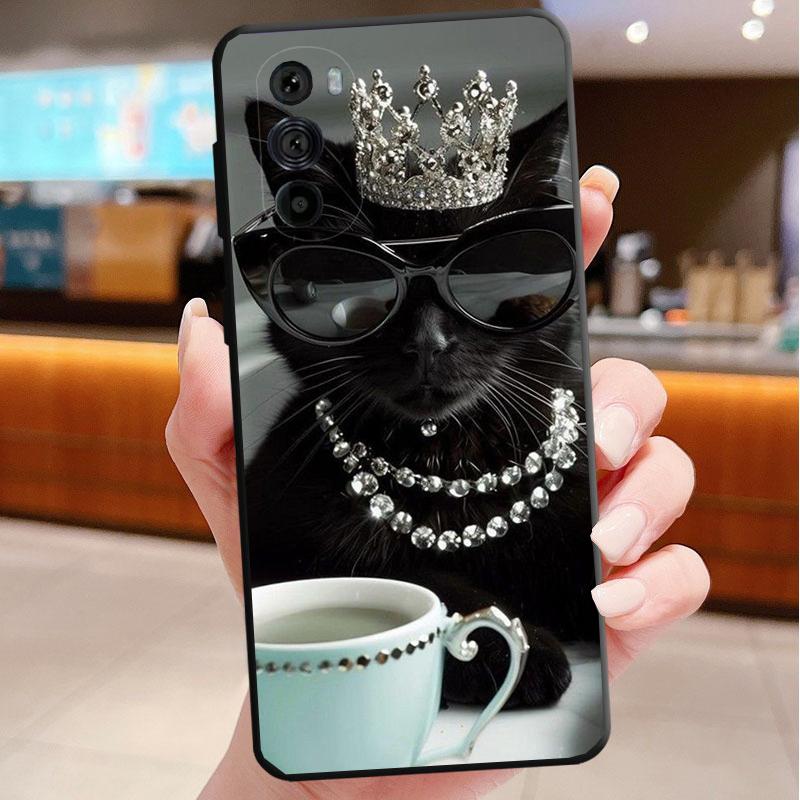 

Phone Case For Motorola Edge 50 40 Pro 60 50 40 30 Ultra Neo Fusion Moto G Play G Stylus G Power G Drinking Wine Cat Moto G Power (2025)