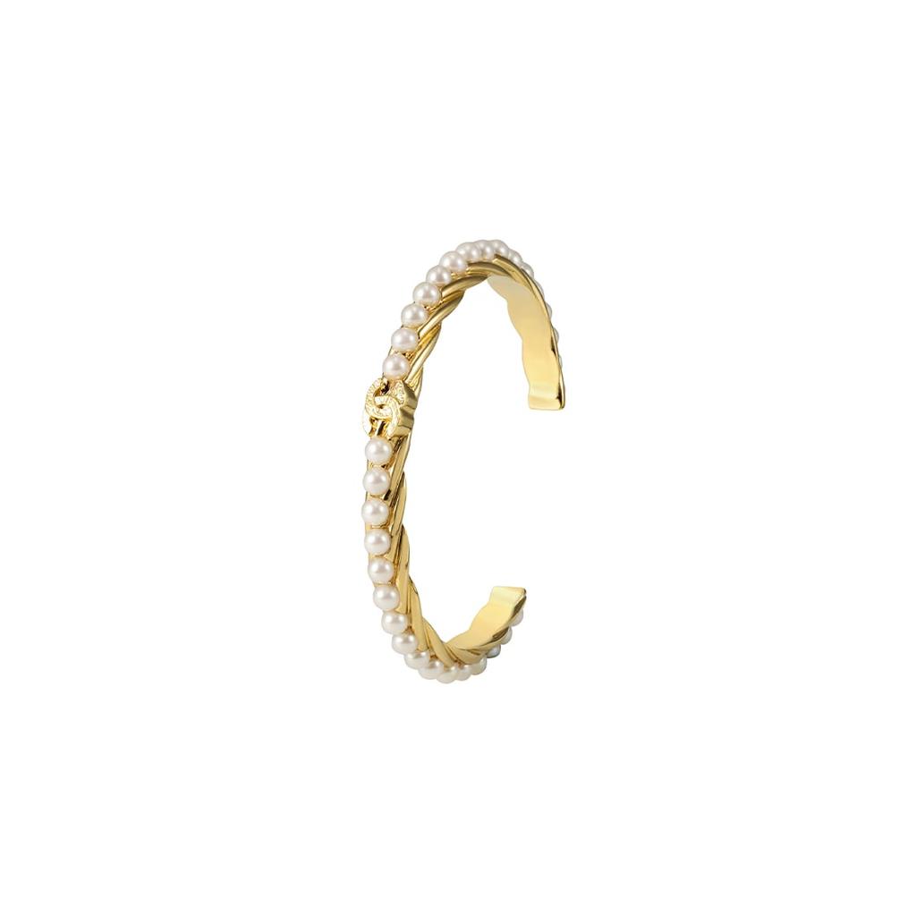 CHANEL Synthetic Cubic Zirconia Bangles Women's Gold ABB239-B13281-NP250