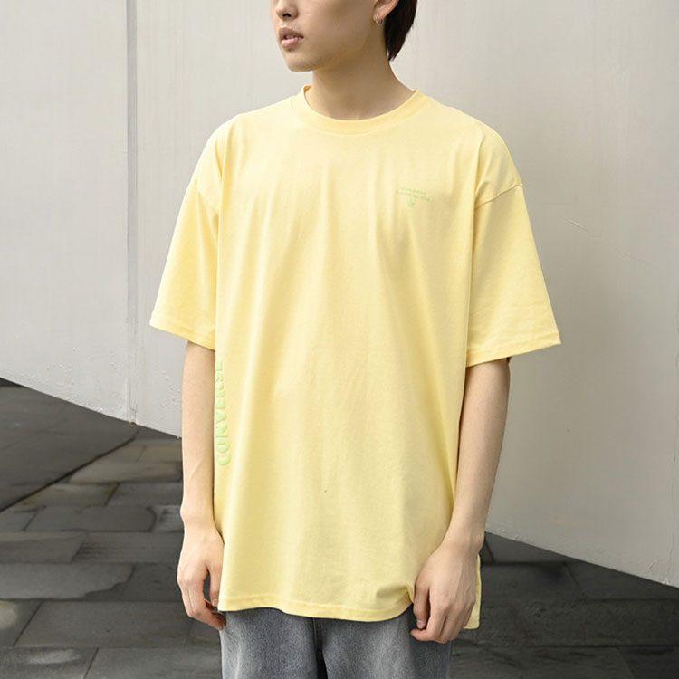 Converse Worldwide Class T Shirts Men's Yellow Crew Neck Moderate Straight Fit 10021508-A02