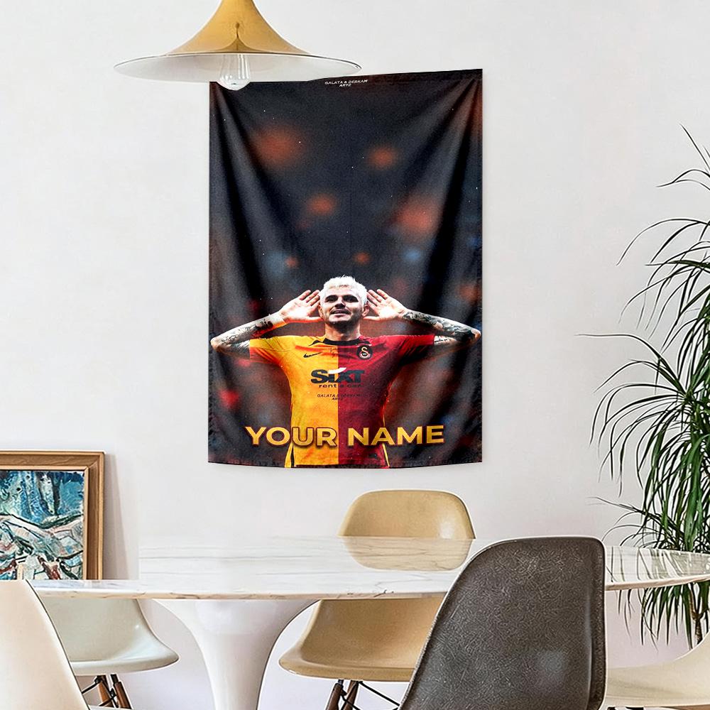 Galatasaray Vlastní Jméno Nástěnná Dekorace Gobelín Umění Pro Památku Domácího Mazlíčka Narozeniny Svatba Večírek Pozadí Rodinný Dárek