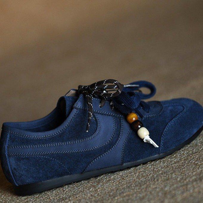 How ugly is it? Frosted cowhide blue Dexun shoes women's fashion casual shoes 2025 new autumn leather women's shoes single shoes