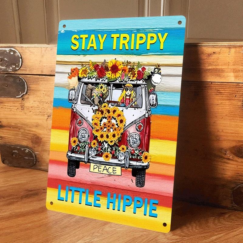

1 piece of retro hippie style tinplate wall hanging plaque with sunflower and peace bus design. Suitable for living room and bed (as the picture,20x30cm)