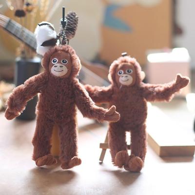 Monkey Plush Keychain Realistic Soft Stuffed Monkey Pendant for Keys Backpacks Handbags Luggage
