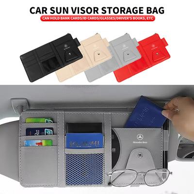 Car Sun Visor Organizer Car Visor Sunglasses Holder For Mercedes Benz W211 W203 W204 W210 W124 AMG W202 CLA W212 W220 W205