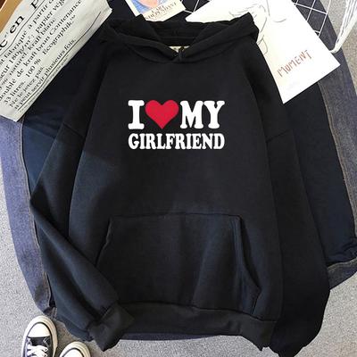 Amo a mi Novia Novio Esposa Esposo Mamá Papá Hijo Hija Hermana Hermano Gato Perro Sudaderas con Capucha Sudadera con Capucha Negra Tops Unisex