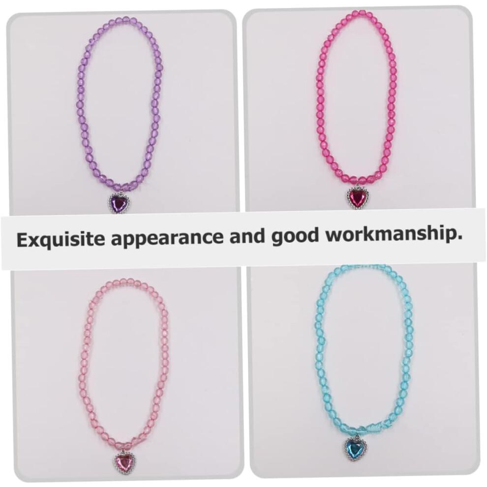 Jewellery Set for Girls Girls Princess Jewelry Dress up Set 4 Pack Necklace and Bracelet for Boys and Girls Parties Necklaces for Girls