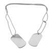 Double Tag Pendant Necklace Men Simple Fashionable Titanium Steel Necklace Jewelry Accessory for Party