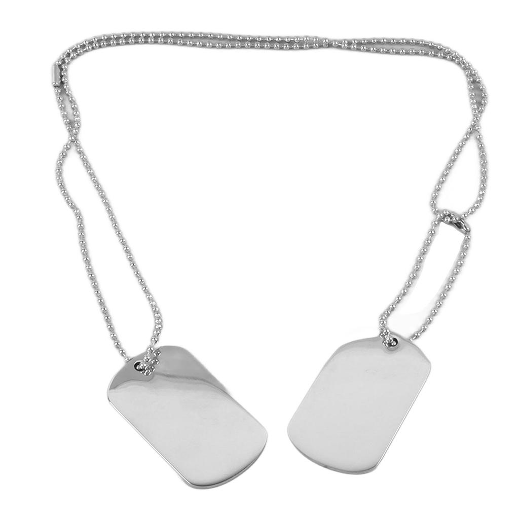 Double Tag Pendant Necklace Men Simple Fashionable Titanium Steel Necklace Jewelry Accessory for Party