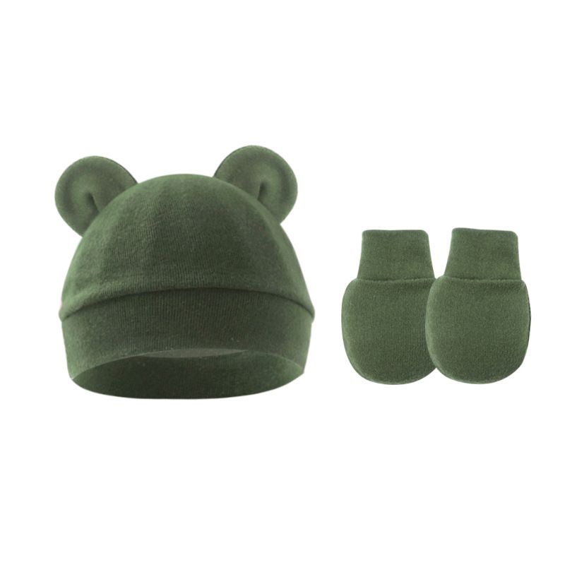 Conjunto de Chapéu e Luvas para Bebê Menina Algodão Gorro para Recém-nascidos Acessórios para Meninas Touca para Bebê Touca para Crianças Pequenas e Bebês Presente para Recém-nascidos
