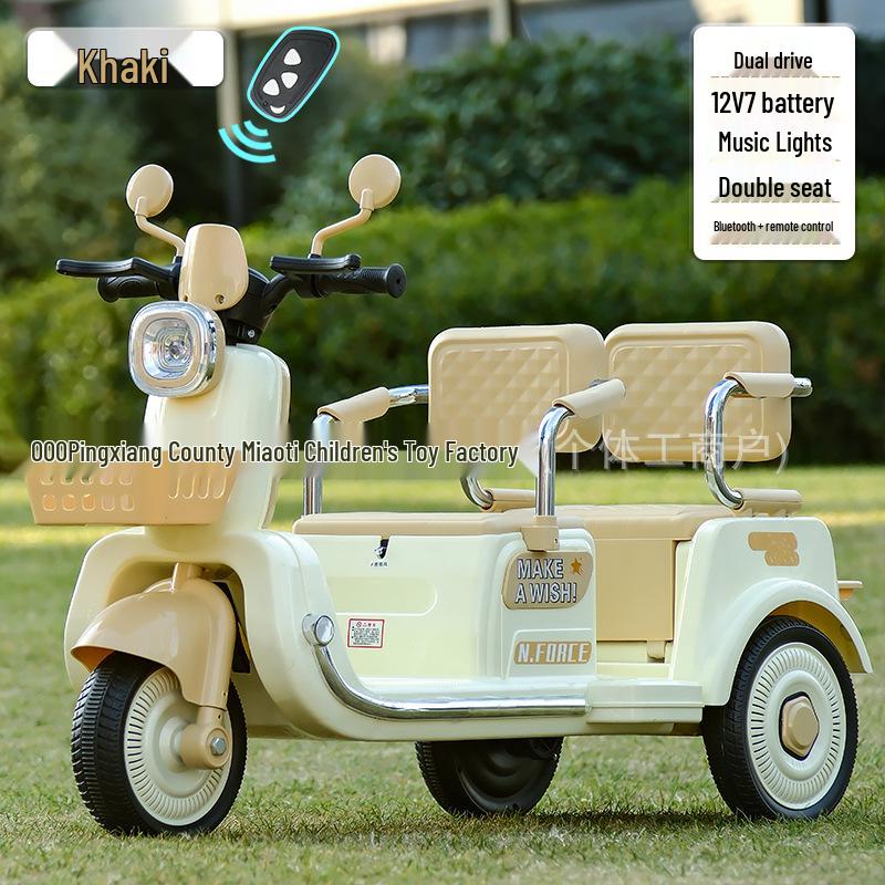 Double Electric Motorcycle for Kids - Battery-Powered Ride-On Toy